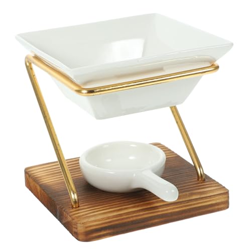 ARTSEWPLY Keramik Duftlampe mit Holzsockel und Eisenrahmen Hitzebeständiger Aromatherapie Stövchen für Schlafzimmer Wohnzimmer Büro Vielseitiger Wachswärmer und Teelichthalter ARTSEWPLY Keramik Duftlampe mit Holzsockel und Eisenrahmen Hitzebeständiger Aromatherapie Stövchen für Schlafzimmer Wohnzimmer Büro Vielseitiger Wachswärmer und Teelichthalter von ARTSEWPLY