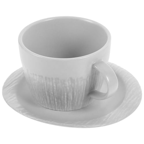 ARTSEWPLY Keramik Kaffeetasse mit Untertasse Robuste Desktop Cup Vielseitig für Büro Zuhause und Spülmaschinenfest Rutschfest für Kaffee Tee und Milchgenuss von ARTSEWPLY