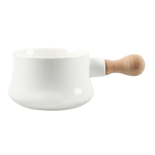 ARTSEWPLY Keramik Suppenschüssel mit Holzgriff Gesundes Knochenporzellan Multifunktionale Nudelschale Stilvoll Schlicht Robust und Vielseitig für Salat und Suppe Geeignet von ARTSEWPLY