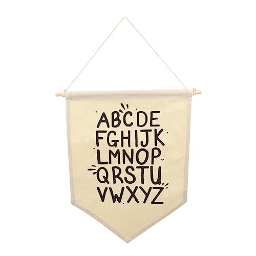 ARTSEWPLY Kinderzimmer Wanddekoration Baumwoll Canvas Banner mit Englischem Alphabet Waschbar Langlebig Einfache Wandaufhängung Liebevolles Design zur Spielerischen Sprachförderung im von ARTSEWPLY