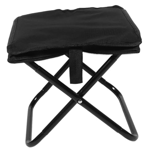 ARTSEWPLY Klappstuhl Tarnung klein mit Ultraleicht hoch Jäten, Pflanzenhocker klappbare Fußstütze robuster Faltbarer hocker runder gartenhocker Angelhocker Oxford-Stoff Black von ARTSEWPLY