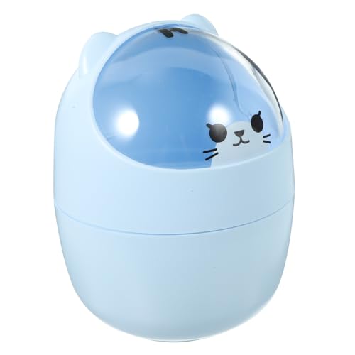 ARTSEWPLY Kleiner Cartoon Mülleimer mit Deckel Dekorativer Desktop abfalleimer Stabiler Tischabfalleimer für Büro Schlafzimmer und Wohnzimmer Platzsparend und Leicht zu Reinigen von ARTSEWPLY