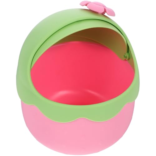 ARTSEWPLY Kleiner Cartoon Mülleimer mit Klappdeckel Leichter Mini Tischabfalleimer aus Robustem PP Kompakt und Dekorativ für Schreibtisch Büro Schlafzimmer Verhindert Gerüche Praktischer von ARTSEWPLY