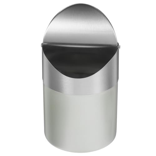 ARTSEWPLY Kleiner Edelstahl Desktop Mülleimer mit Deckel Kompakter Tischabfalleimer für Wohnzimmer und Büro Langlebiger Geruchshemmender Einfach zu Reinigen und Platzsparend von ARTSEWPLY