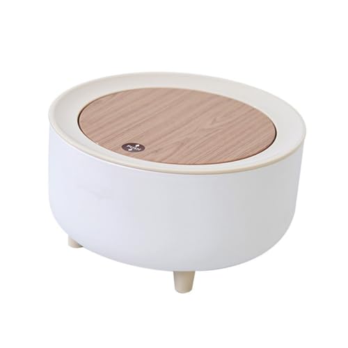 ARTSEWPLY Kleiner Tischabfalleimer mit Deckel Pressmechanismus Kompakter Desktop Papierkorb für Zuhause und Büro Moderner Mini Mülleimer für Abfälle Wie Papier Krümchen Langlebiger von ARTSEWPLY