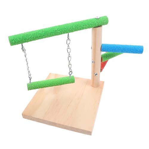 ARTSEWPLY Kleiner Vogelspielplatz aus Natürlichem Holz Stabile Trainingssitzstange für Wellensittiche und Papageien Freistehendes Vogelkäfig Zubehör Geeignet für Kleine Vögel und von ARTSEWPLY