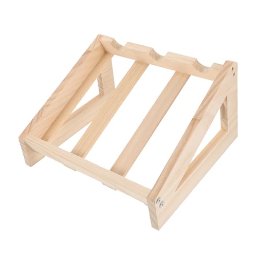 ARTSEWPLY Kleines Freistehendes Weinregal aus Holz Stabiles Tisch Weinflaschen Display Vielseitig für Wohnzimmer und Bar Rustikales Design Dreifaches Flaschenhalter von ARTSEWPLY