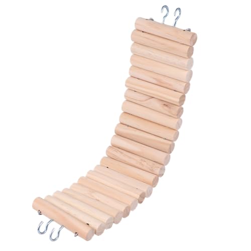 ARTSEWPLY Kleintier Kletterleiter Holz mit Haken zum Aufhängen Balanceförderndes für Hamster Mäuse Ratten und Kleine Vögel Einfach Anzubringen Fördert Aktivität und Beschäftigung von ARTSEWPLY