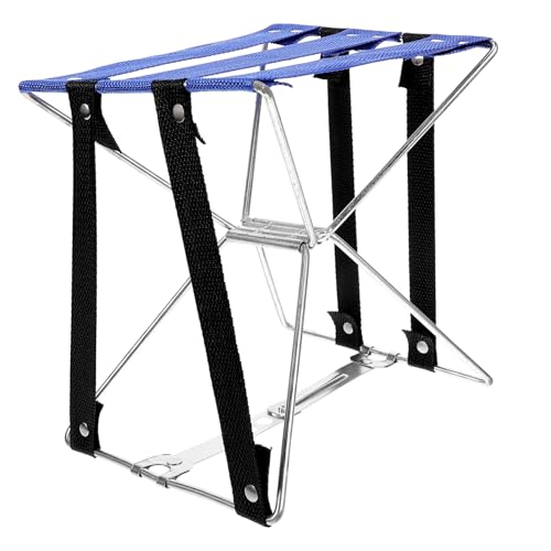 ARTSEWPLY Kompakter Faltbarer Campinghocker mit Robustem Metallgestell Tragbarer Kleiner Klappstuhl für Outdoor Angeln Pediküre und Wandern Leicht und Platzsparend für Unterwegs Blau von ARTSEWPLY