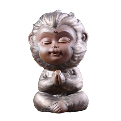 ARTSEWPLY Kreative Zisha Keramik Figur Sun Wukong Affenskulptur als Langlebige Wohn Bürodekoration Idealer Desktop Schmuck für Wohnzimmer und Arbeitszimmer von ARTSEWPLY