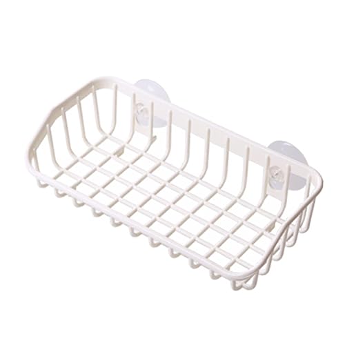 ARTSEWPLY Küchen Badezimmer Multifunktionale Kunststoff Doppelsauger Wandablage Abtropfgestell Für Spüle Organizer Für Shampoo Und Duschgel Installieren Weiß von ARTSEWPLY