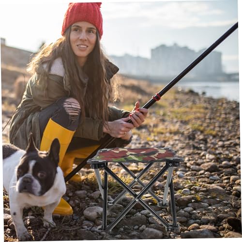 ARTSEWPLY Leichter Kompakter Klapphocker aus Oxford und Stahlrohr Tragbarer Campingstuhl für Angeln Wandern Gartenarbeit und Outdoor Aktivitäten Faltbarer Mini Campingstuhl ohne Tasche von ARTSEWPLY