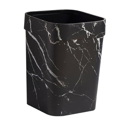 ARTSEWPLY Marbling Mülleimer Quadratisch ohne Deckel aus Kunststoff Stilvoller Abfalleimer für Küche Schlafzimmer Bad Kompakt Vielseitig für Kleine Räume und Moderne Wohnbereiche von ARTSEWPLY