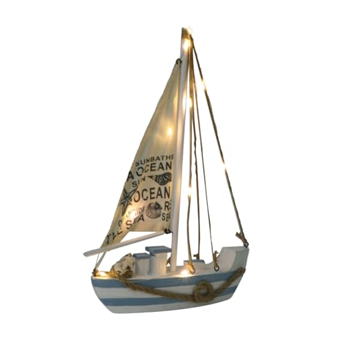 ARTSEWPLY Mediterranes LED Segelboot Holzmodell mit Stilvoller Beleuchtung Dekoratives Wohn und Büroaccessoire Langlebig Geeignet für Schlafzimmer Wohnzimmer Arbeitszimmer als und ARTSEWPLY Mediterranes LED Segelboot Holzmodell mit Stilvoller Beleuchtung Dekoratives Wohn und Büroaccessoire Langlebig Geeignet für Schlafzimmer Wohnzimmer Arbeitszimmer als und von ARTSEWPLY