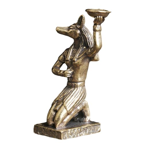 ARTSEWPLY Messing Anubis Statue Retro Ägyptische Figur Gott Desktop Dekoration Kleine Ägypten Skulptur Robust Einzigartig Für Zuhause Büro Auto von ARTSEWPLY