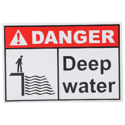ARTSEWPLY Metall Warnschild Tiefes Wasser Outdoor Sicherheitsschild für Teich See Fluss Gefahrenhinweis Langlebig Leicht Tragbar von ARTSEWPLY
