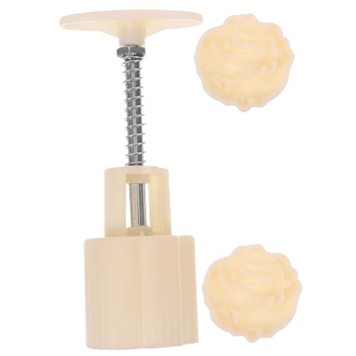 ARTSEWPLY Mid autumn Festival Moon Cake Mold Hand press Lotus Design Backform aus Robustem Kunststoff Abnehmbare Stempelscheiben Leicht zu Reinigen für DIY Gebäck von ARTSEWPLY