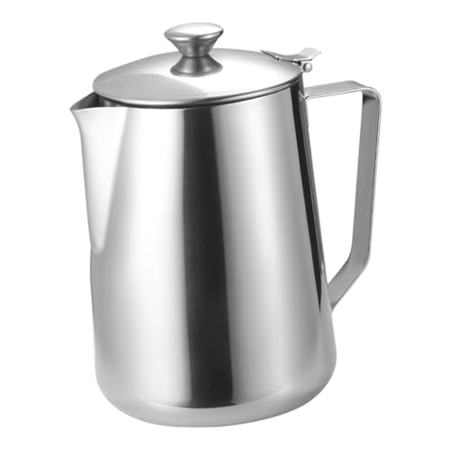 ARTSEWPLY Milchaufschäumer Kännchen mit Deckel Rostfrei Langlebig Ergonomischer Griff für Latte Art Kaffeezubereitung Tee und Kalte Getränke Geeignet für Zuhause und Gastronomie von ARTSEWPLY
