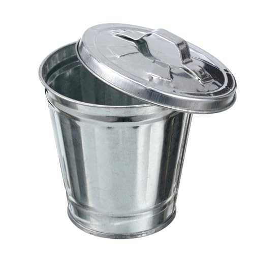 ARTSEWPLY Mini Desktop Mülleimer aus Stabilem mit Deckel Retro Stil Kompakter Abfalleimer für Büro Zuhause Schreibtisch und Wohnräume Multifunktional als Papierkorb und von ARTSEWPLY