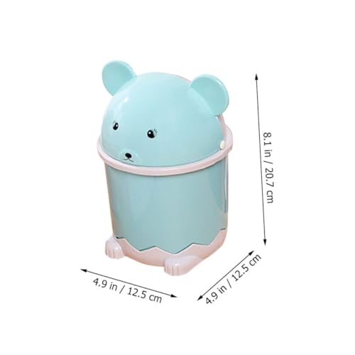ARTSEWPLY Mini Desktop Mülleimer mit Deckel Kompakter Schreibtisch Abfalleimer aus Robustem Kunststoff Vielseitiger Tischmülleimer für Küche Wohnzimmer Büro Platzsparend und Dekorativ Blau von ARTSEWPLY