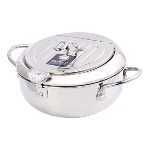 ARTSEWPLY Mini Fritteuse mit Ölfilter und Thermometer Frittierpfanne für Induktionskochfeld und Gasherd für Gleichmäßiges Frittieren von ARTSEWPLY