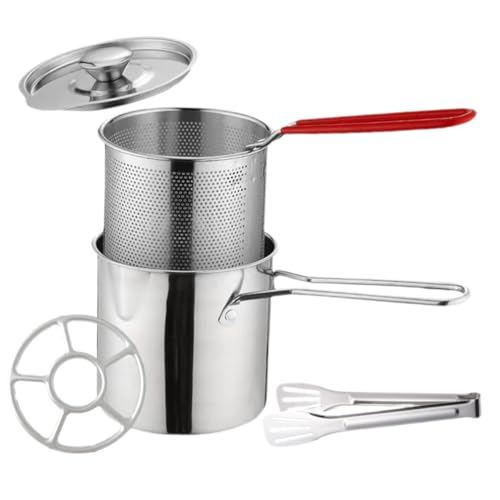 ARTSEWPLY Mini Frittierpot aus Edelstahl mit Korb und Deckel Herdtopf für Gleichmäßiges Frittieren Kompatibel mit Induktionsherden für Gemüse Fleisch Pommes Kompakt für Küche und Camping von ARTSEWPLY