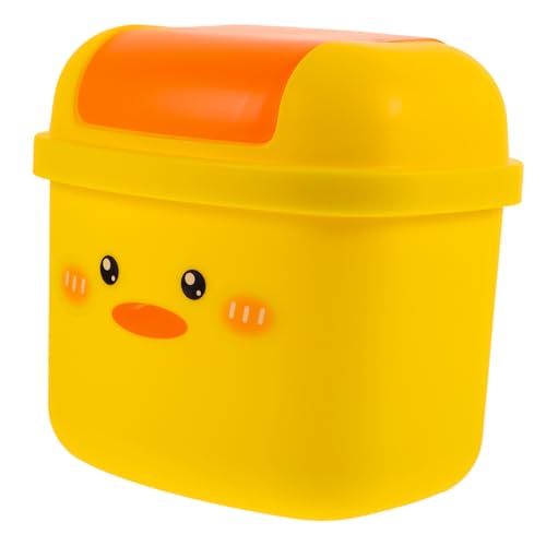 ARTSEWPLY Mini Tischmülleimer mit Süßem Enten Design Kompakt und Langlebig Vielseitig für Küche Büro Schlafzimmer und Bad Kreatives Desktop Zubehör Platzsparend und Praktisch von ARTSEWPLY