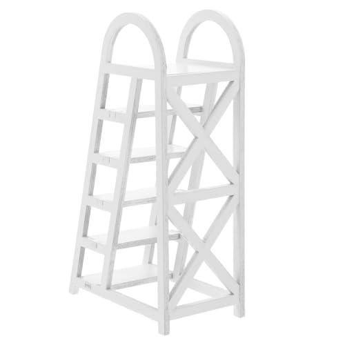 ARTSEWPLY Miniatur Puppenhaus Leiter aus Holz Detailliertes Modell Realistisches Spielzubehör für Puppenhaus Treppe und Strand Pool Darstellung Kreatives Miniatur Möbel Ornament von ARTSEWPLY