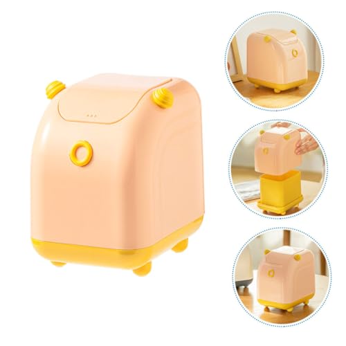 ARTSEWPLY Moderner Tischmülleimer mit Deckel Kompakter Desktop Abfallkorb aus Langlebigem PP und Silikon Stilvoller Papierkorb für Büro Wohnzimmer und Zuhause Eleganter Kleiner Waste Basket von ARTSEWPLY