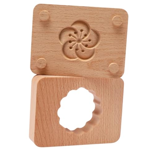 ARTSEWPLY Mondkuchenform Doppellagig Handgepresst Buchenholz Backform Einzigartiges Design Antihaftbeschichtet Einfach zu Reinigen für Traditionelle Mondkuchen und Gebäck Langlebig und von ARTSEWPLY