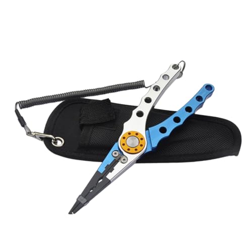 ARTSEWPLY Multifunktionale Angelzange mit Schmaler Gezahnter Spitze für Hakenentfernung Wolframstahl Kantenschneider Stahlseil und Nylontragetasche Ergonomisch und Langlebig für Angler von ARTSEWPLY