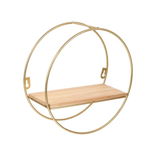 ARTSEWPLY Nordische Wanddeko Rundes Wandregal aus Holz und Metall Geometrisches Schwebendes Wandregal Goldenes Wandaufbewahrungsregal für Wohnzimmer und Esszimmer ARTSEWPLY Nordische Wanddeko Rundes Wandregal aus Holz und Metall Geometrisches Schwebendes Wandregal Goldenes Wandaufbewahrungsregal für Wohnzimmer und Esszimmer von ARTSEWPLY