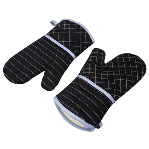 ARTSEWPLY Ofenhandschuh Hitzebeständig Gepolstert rutschfest Geeignet für Backen Grillen Mikrowelle Unisex Küchenschutzhandschuh mit Praktischem Aufhängeband Schwarz von ARTSEWPLY