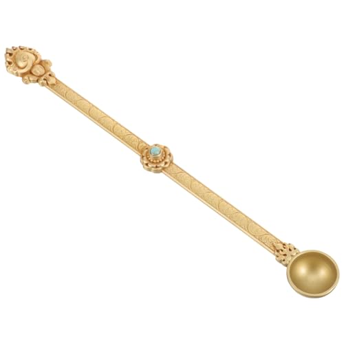 ARTSEWPLY Reines Messing Hawan löffel mit Bunten Perlen Tibetischer Gebetslöffel für Religiöse Zeremonien Handgefertigt Ethnisch antikes Design Geeignet für Spirituelle Rituale und ARTSEWPLY Reines Messing Hawan löffel mit Bunten Perlen Tibetischer Gebetslöffel für Religiöse Zeremonien Handgefertigt Ethnisch antikes Design Geeignet für Spirituelle Rituale und von ARTSEWPLY