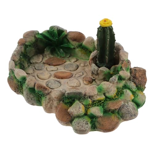 ARTSEWPLY Reptilien Futternapf mit Realistischer Kaktus Optik aus Langlebigem Harz Wasserschale für Schildkröten und Eidechsen Terrariumgeeignet Sicher und Attraktiv für Reptilienliebhaber von ARTSEWPLY