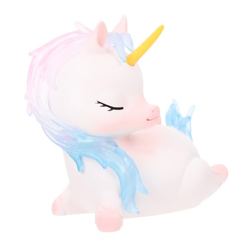 ARTSEWPLY Resin Einhorn Figurine Miniatur Desktop Dekoration Wohnaccessoire Niedliches Einhorn Ornament für Zuhause Büro Schlafzimmer und Geschenk für Junge Mädchen von ARTSEWPLY