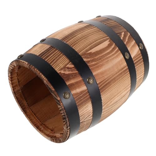 ARTSEWPLY Retro Holz Besteckhalter Barrel Form Küchen Organizer aus Stabilem Holz mit Natürlicher Maserung Platzsparend für Löffel Gabeln Essstäbchen Vintage Design für Esstisch und von ARTSEWPLY