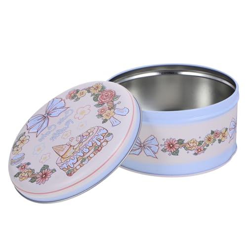 ARTSEWPLY Runde Geschenkverpackung aus Bedrucktem Weißblech mit Leicht zu Öffnendem Deckel Dekorative Metalldose für Kekse Süßigkeiten und Festtagsgeschenke Stabile Aufbewahrungsbox für von ARTSEWPLY