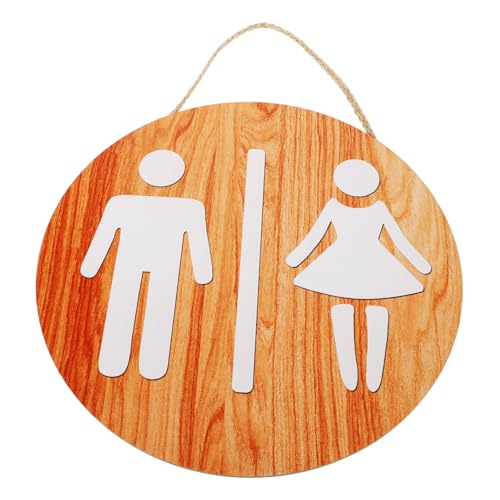 ARTSEWPLY Rundes Holz Toilettenschild Wanddekor Wc Schild für Damen und Herren Rustikale Badezimmerkunst Witziges Restroom Wall Ornament Robust und Dekorativ von ARTSEWPLY
