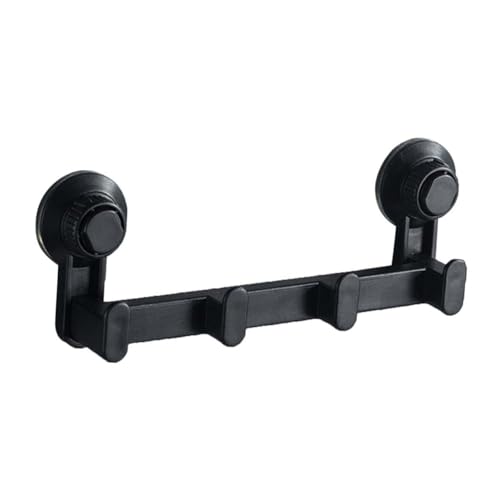 ARTSEWPLY Saugnapf Hakenleiste Fach ohne Bohren Robuster Wandhaken für Küche Badezimmer Selbstklebend Rutschfest Schwarz Einfach zu Montieren Stabile Haftung Glatten Oberflächen von ARTSEWPLY