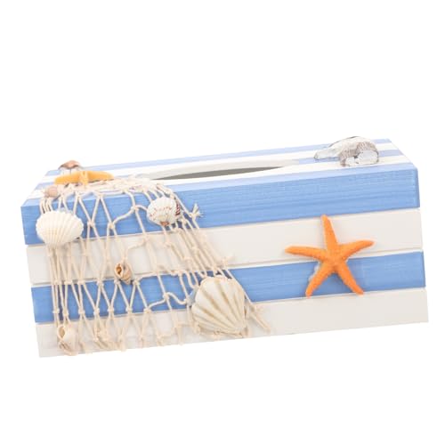 ARTSEWPLY Seestern -Tissue -Box Serviette Form Inhaber des Küstengewebes für nautisch Abdeckung Taschentuchhalter Gewebeorganisator Küchenrollenhalter Ozeandekor Taschentuch-Organizer Holz von ARTSEWPLY