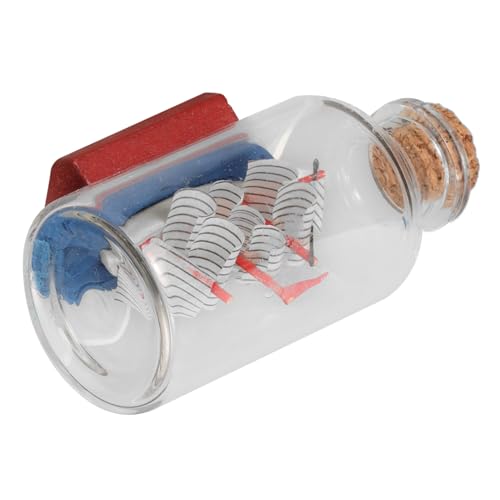 ARTSEWPLY Segler Driftflasche Miniatur Segelschiff Modell Holzboot Tischdekoration für Bootsfahrer und Vitrine Handgefertigte Nautische Wohnaccessoires von ARTSEWPLY