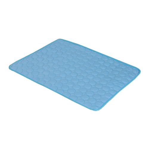 ARTSEWPLY Sommerliche Kühlmatte für Haustiere XL Atmungsaktiv Faltbar Selbstkühlend für Hunde und Katzen für Bett Körbchen Auto und Reisen Blauer Saum Angenehm Kühlend von ARTSEWPLY