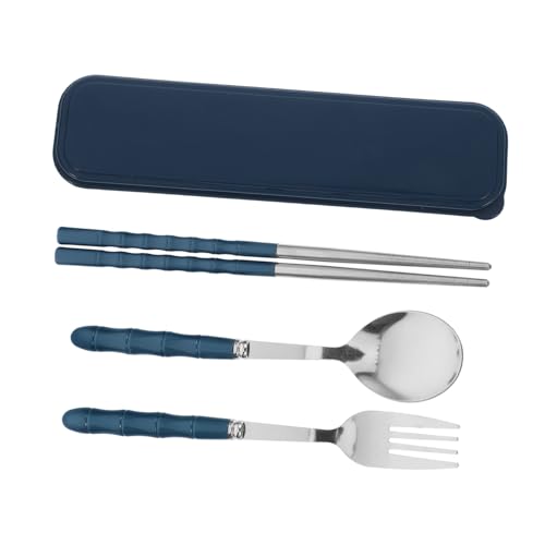ARTSEWPLY Tragbares Edelstahl Besteck Set Teilig mit Gabel Löffel Essstäbchen im Etui Modernes Design Leicht für Schule Camping Outdoor und Reisen Wiederverwendbar und Elegant von ARTSEWPLY