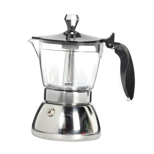 ARTSEWPLY Transparente Kanne Edelstahl Espressokocher mit Ergonomischem Griff Antirutsch Design für Zuhause Büro und Restaurant ARTSEWPLY Transparente Kanne Edelstahl Espressokocher mit Ergonomischem Griff Antirutsch Design für Zuhause Büro und Restaurant von ARTSEWPLY