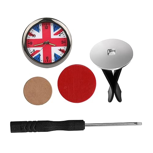 ARTSEWPLY Union Jack Auto Uhr Kompakte Analoge Kfz uhr mit Clip und Klebepad Einfache Installation für Armaturenbrett und Lüftungsauslass Langlebige Dekorative Fahrzeuguhr von ARTSEWPLY