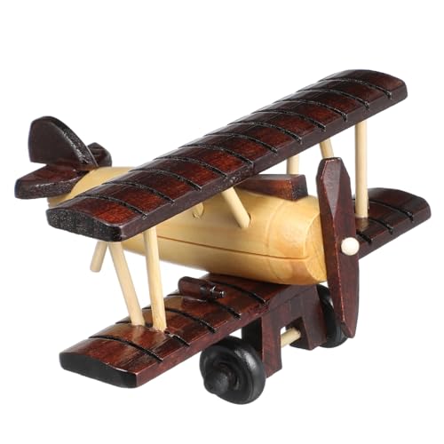 ARTSEWPLY Vintage Holzflugzeug Modell aus Hochwertigem Holz Rustikales Retro Design Dekoratives Desktop Ornament für Wohnzimmer Büro und Schlafzimmer Kreatives Holzhandwerk Kompakt und ARTSEWPLY Vintage Holzflugzeug Modell aus Hochwertigem Holz Rustikales Retro Design Dekoratives Desktop Ornament für Wohnzimmer Büro und Schlafzimmer Kreatives Holzhandwerk Kompakt und von ARTSEWPLY
