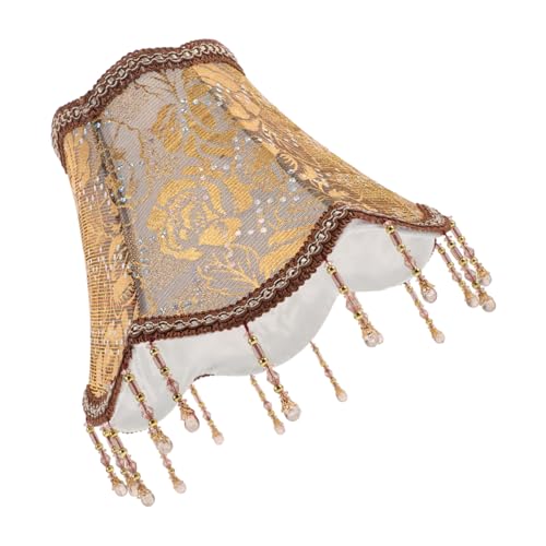 ARTSEWPLY Vintage Lampenschirm mit Blumenmuster und Quasten Stoff Lampenschirm für Steh Tisch und Nachttischlampen DIY Retro Lampenabdeckung für Wohnzimmer und Schlafzimmer von ARTSEWPLY