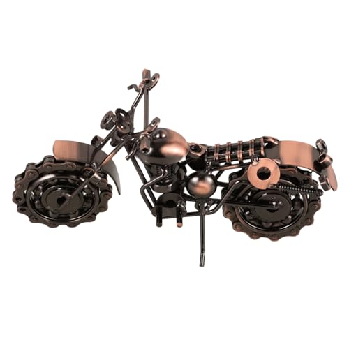 ARTSEWPLY Vintage Metall Motorrad Deko Retro Stil Handgefertigtes Metall Motorrad Modell für Wohn Büro Tischdeko Kreative Desktop Ornamente für Cafés Schlafzimmer Hotels und Geschenkideen von ARTSEWPLY
