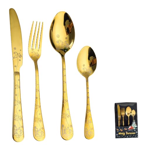 ARTSEWPLY Weihnachtsmesser- Und Gabellöffel -set Frohe Weihnachten Geschirr Weihnachtsbesteck Weihnachtstisch Liefert Geschirr Für Weihnachtsfeiern Rostfreier Stahl Golden ARTSEWPLY Weihnachtsmesser- Und Gabellöffel -set Frohe Weihnachten Geschirr Weihnachtsbesteck Weihnachtstisch Liefert Geschirr Für Weihnachtsfeiern Rostfreier Stahl Golden von ARTSEWPLY